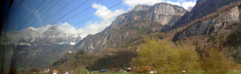Scenery from the train in the Arlberg Pass