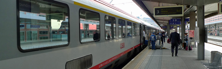 EuroCity train arrived at Innsbruck