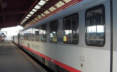 The Orient Express to Vienna about to leave Strasbourg, 2009