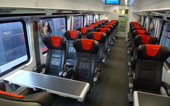 1st class seats on a railjet train