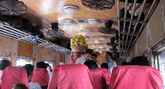 2nd class seats on a Bangladeshi train