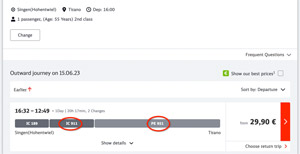 Bernina Express booking southbound