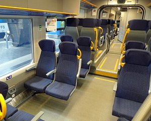 Seats on the Trenord train from Milan to Tirano