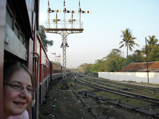 Passing Bago on the special sleeper from Rangoon (Yangon) to Mandalay...