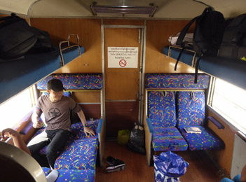 4-berth special sleeper, train 5 Rangoon to Mandalay.