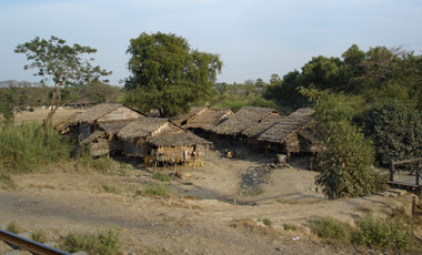 Village seen from the Rangoon (Yangon) to Mandalay train
