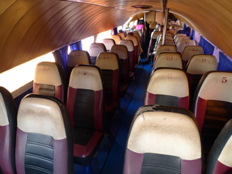 Inside the speedboat to Siem Reap
