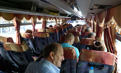On board a Mekong Express bus Saigon to Phnom Penh