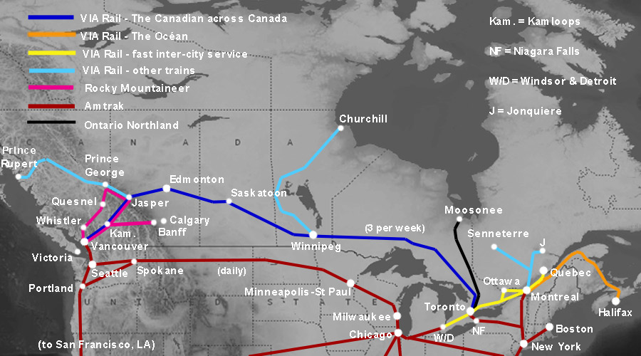 Via Train Routes Map