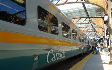 VIA Rail train from Toronto to Montreal