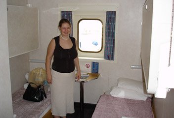 Taking the ferry to Jersey or Guernsey:  A cabin on the Commodore Clipper