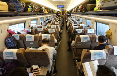 2nd class seats, Hong-Kong to Shanghai train