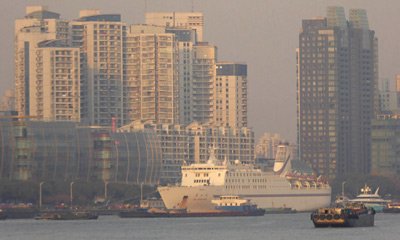 The ferry from Shanghai to Japan, seen from the Bund