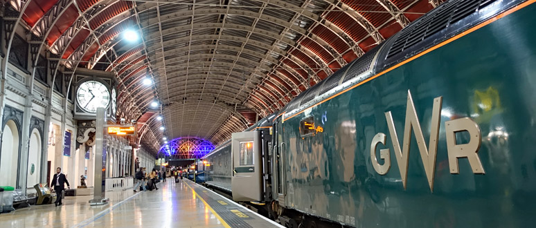 The sleeper to Cornwall about to leave London Paddington