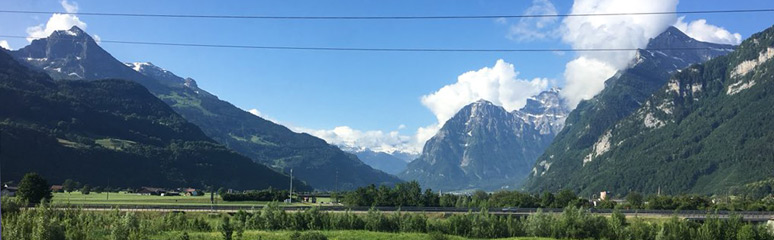 Scenery in Switzerland from the Zagreb to Zurich sleeper train