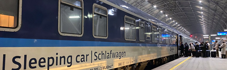 The sleeper train from Prague to Budapest, boarding in Prague