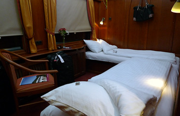 Sleeper compartment in night mode