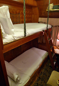 Pullman sleeper, in night time mode