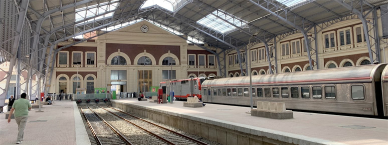 An express train from Cairo arrived at Alexandria station.