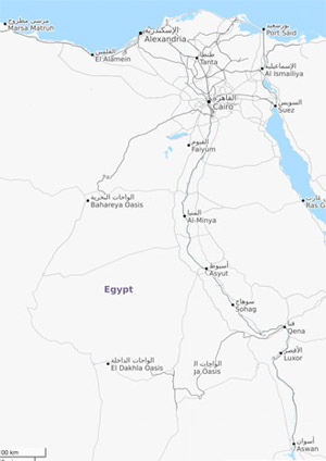 Train route map, Egypt