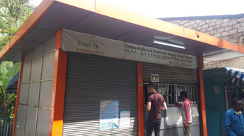Ticket kiosk in Addis Abbaba city centre