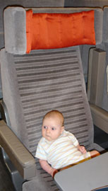 Travelling with children by train:  On board Eurostar.