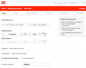 The German Railways online timetable