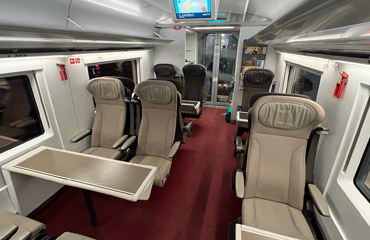 1st class seats on an e320 Eurostar