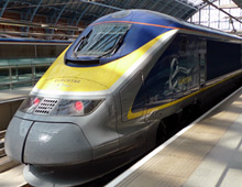 A Eurostar at St Pancras International...