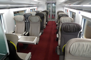 Eurostar train first class from London to Paris 