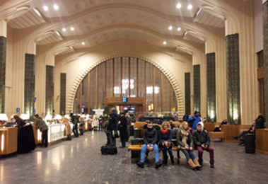 Inside Helsinki station