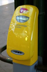 Ticket validation machine at a French station