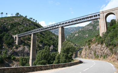 Train travel inCorsica - Viaduc du Vechju, between Vizzavona & Corte