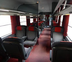 2nd class seats on an Intercit train
