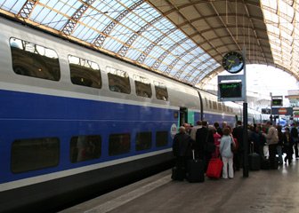TGV train from Paris arrived in Nice