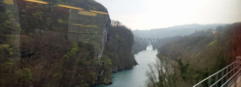 Scenery from the train between Lyon and Geneva