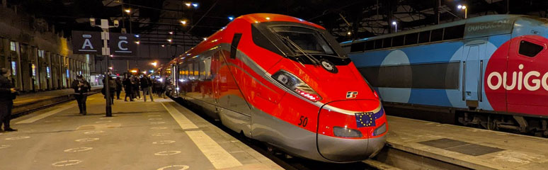 The inaugurak Paris-Milan Frecciarossa at Paris Gare de Lyon