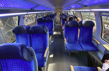 Seats on double-deck regional train