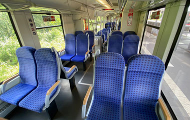 Seats on a German regional train
