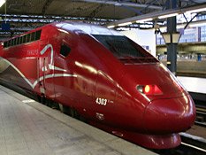 A Thalys for Amsterdam about to leave Brussels Midi...