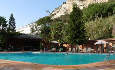 Rock Hotel's swimming pool and poolside bar