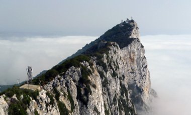Rock of Gibraltar on a cloudy day
