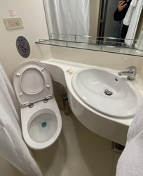 En suite toilet & shower on ferry to Greece