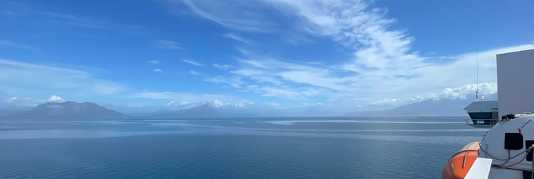 Scenic views from the ferry from Italy to Greece