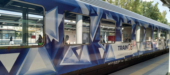 Greek InterCity train from Thessaloniki to Athens