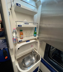 Washbasin in sleeper train from Berlin to Budapest