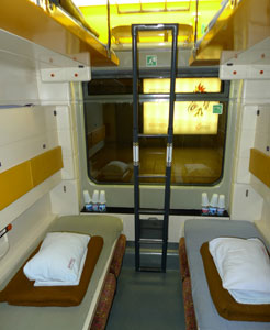 4-berth couchettes on train from Budapest to Zurich