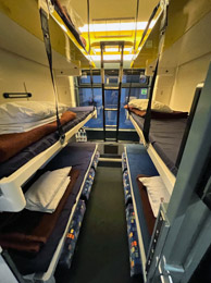 6-berth couchettes on train to Budapest