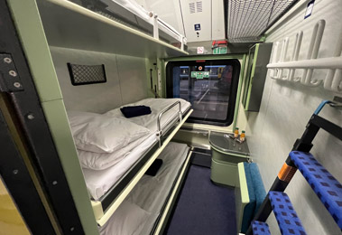 3-bed sleeper on the Munich to Budapest sleeper train