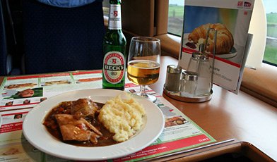 Lunch & beer on an ICE3 train